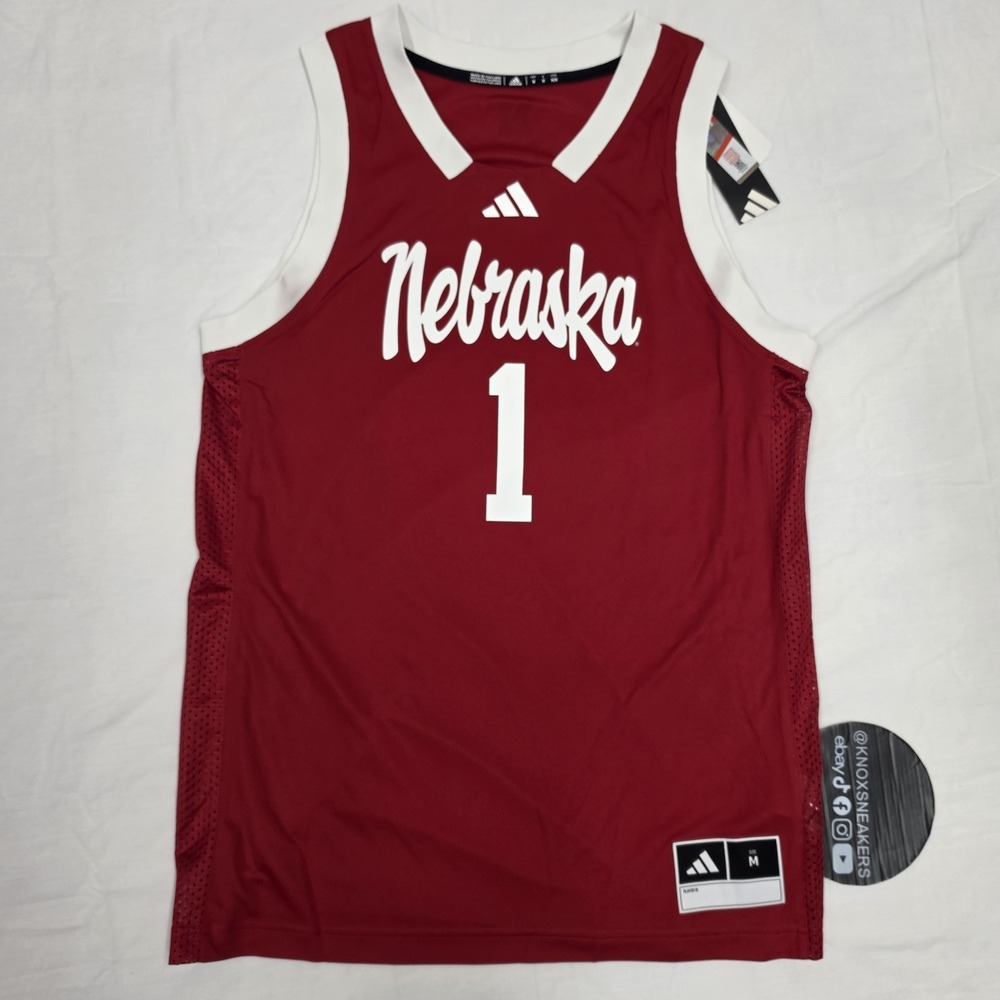Nebraska Cornhuskers Adidas Swingman Basketball Jersey JC5997 Mens Medium Red